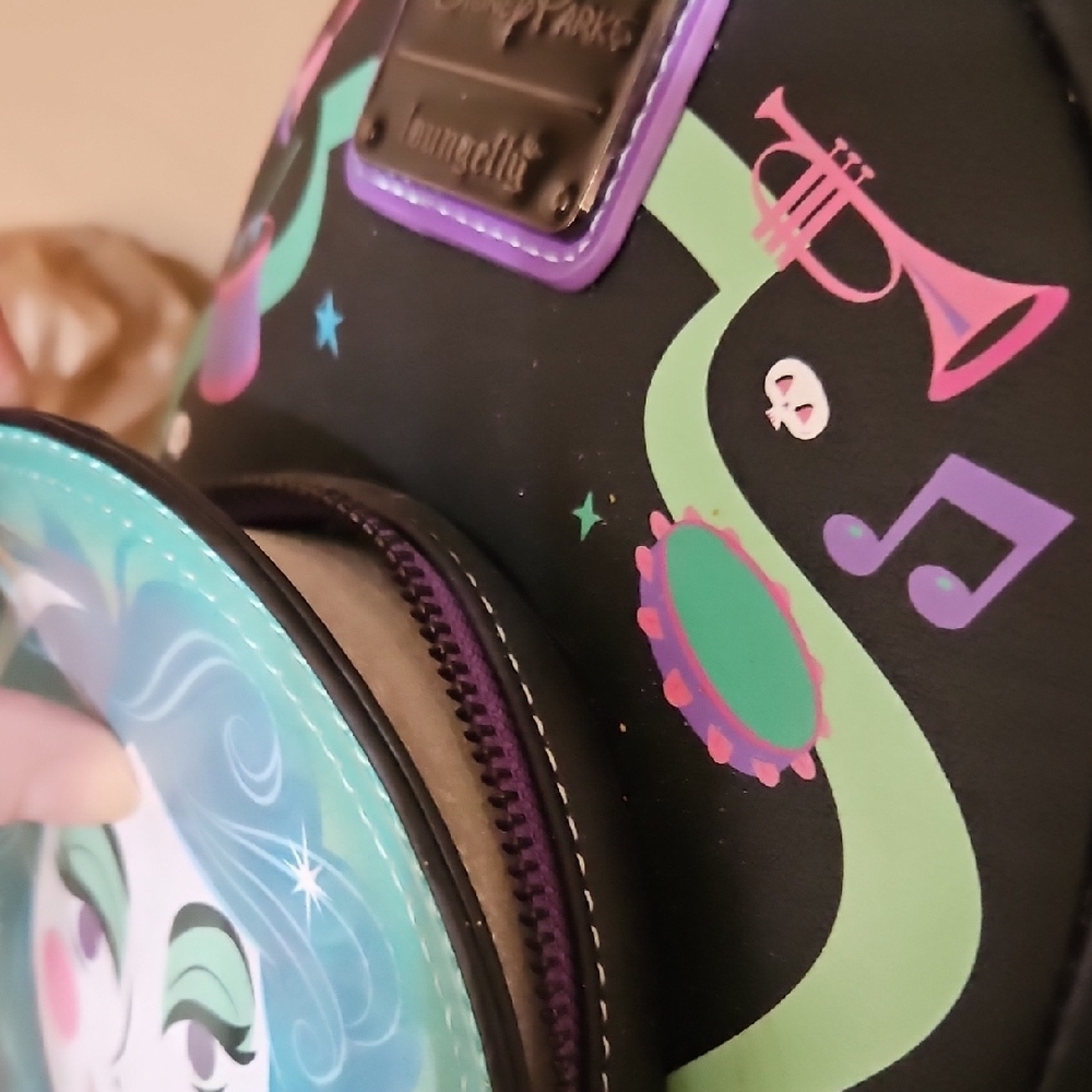 Loungefly Black Purple Teal Mystic Mirror Mini Backpack - Picture 7 of 7